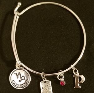 Zodiac bangle bracelet coordinating charms
